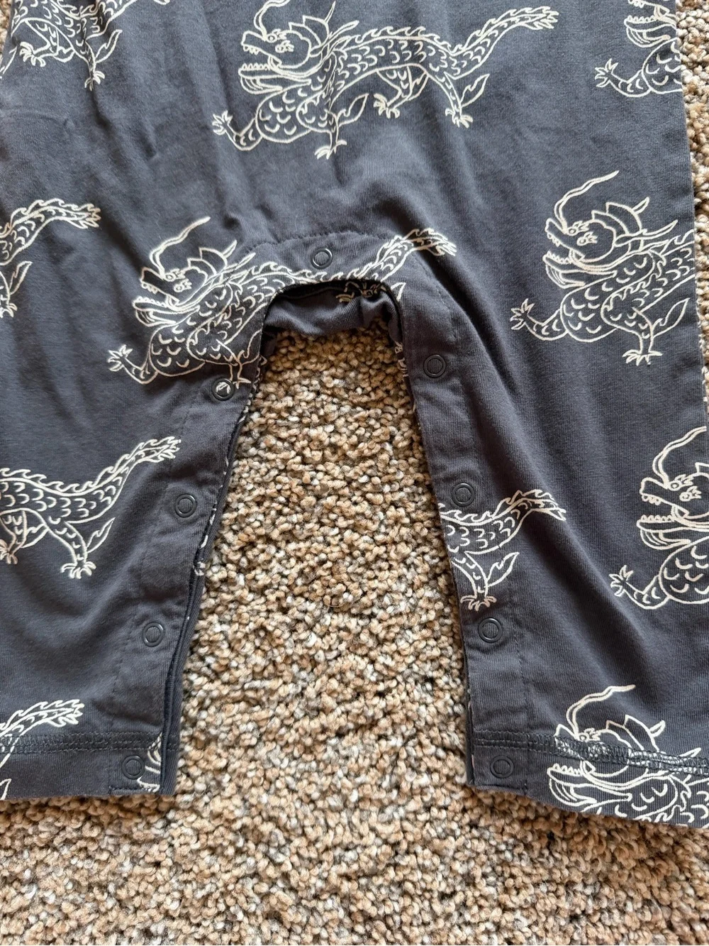 TEA COLLECTION Layered Button-Up Baby Romper in Korean Pottery Dragon